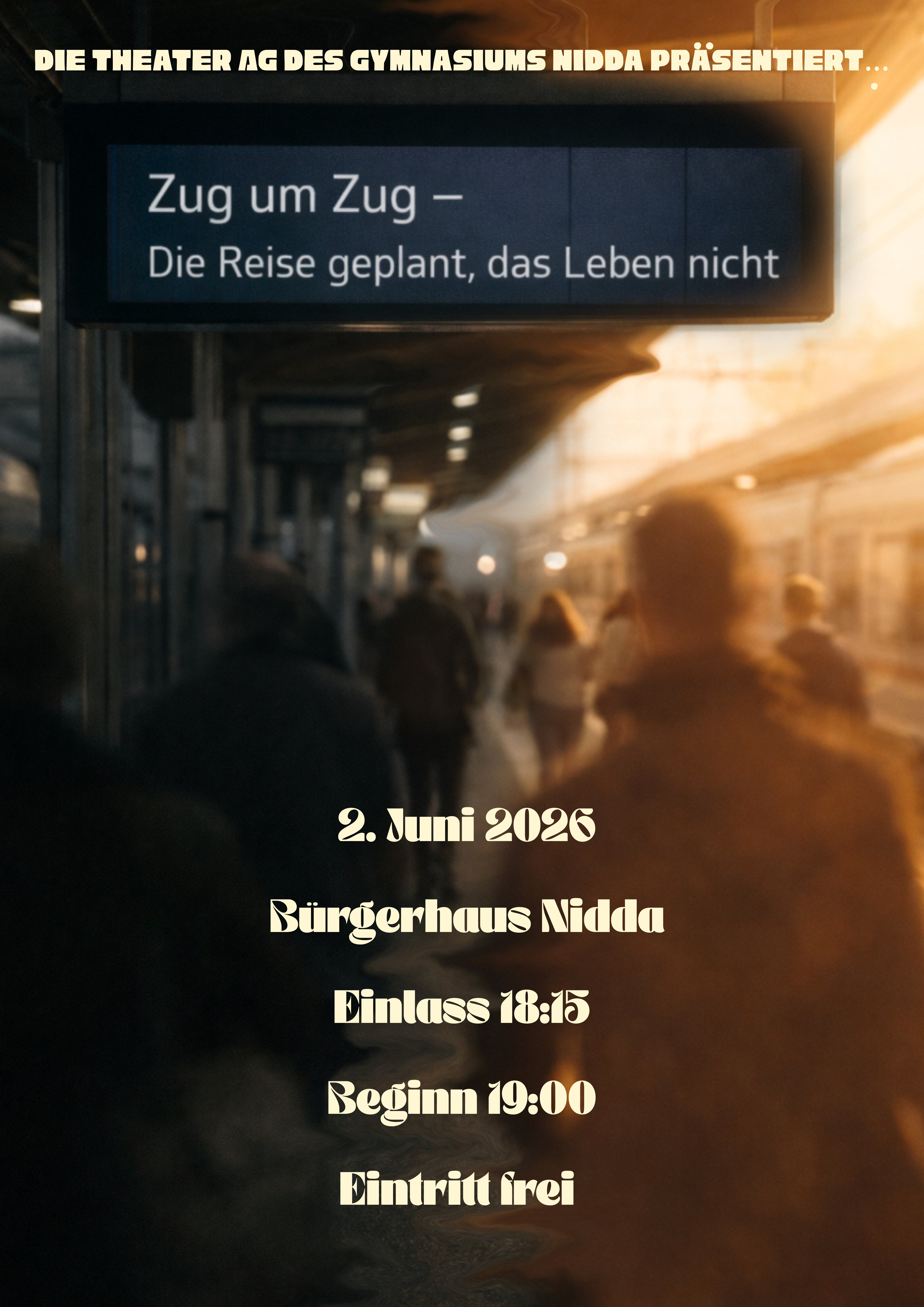 Plakat Zug fahren - ob freiwillig oder nicht...